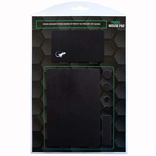 Mouse Pad Adhesive Bottom - Sticks to Any Surface - Portable - Webcam Covers and Screen Cleaner Included (Blank Black) - color: BLANK BLACK