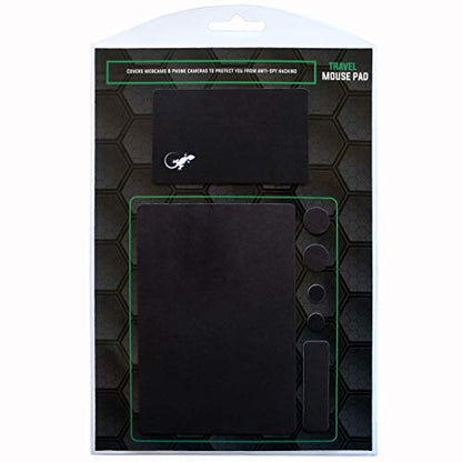 Mouse Pad Adhesive Bottom - Sticks to Any Surface - Portable - Webcam Covers and Screen Cleaner Included (Blank Black) - color: BLANK BLACK