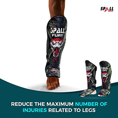 MMA Shin Instep Pad Kick Thai Pad Kick Boxing Guard Protector Leg Foot Guard(Green Black-XS)