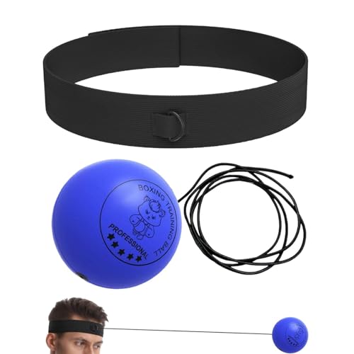 Punching Ball with Headband Adjustable Breathable Soft - color: Blue