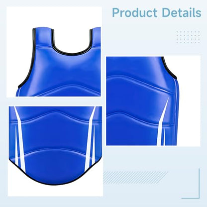 Chest Protector for Karate, Taekwondo, and Boxing, Padded Rib Shield for Muay Thai MMA Training, PU Leather Guard for Men and Women