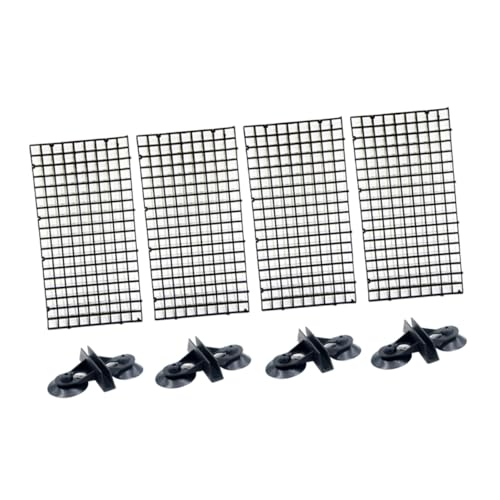 HEMOTON 1Set Spliced Lattice Plate for Aquariums Black Panels Suction Cups Easy to Install Fish Tank Divider for Isolation and Breeding