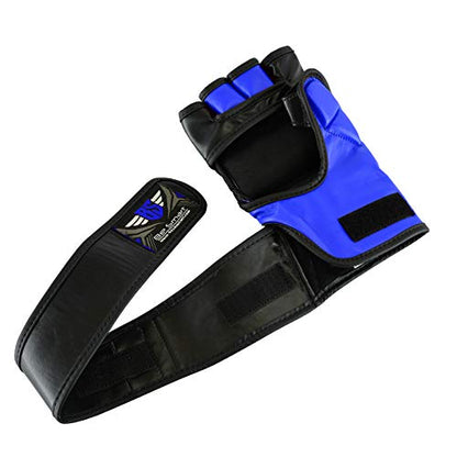 MMA Gloves, UFC Kickboxing Gloves, MMA Sparring Gloves, MMA Training Equipment, Fighting Gloves for Mixed Martial-Arts, MMA Training Gloves Adults Men & Women by BeSmart - color: Blue, size: Large