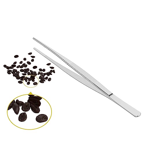 10 Inch Stainless Steel Tweezers, with Straight Round Blunt Serrated Tip, 0.07 Inch Thickness Stainless Steel, Multipurpose Daily Garden Home Lab Craft Repairing Tool - size: 10"L(0.07"T)