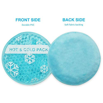 OLESILK Small Round Gel Beads Ice Packs with Cloth Backing, 6 Packs