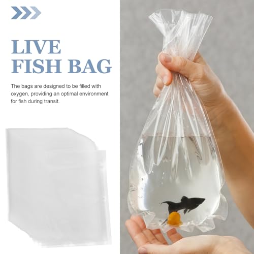 100pcs Sealable Oxygen Fish Transport Bags 15x22cm Live Fish Fry Shipping Pouches for Aquarium and Koi Fry Transportation