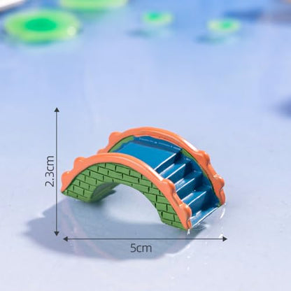 2 Pcs Mini Resin Arch Bridge Figurines - Chinese Style Semicircular Bridges for Fairy Garden Accessories, DIY Moss Landscapes, Dollhouse & Micro Landscape Décor, Fish Tank & Home Decorations