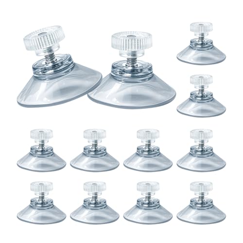 12 Pack 30mm/1.18'' Clear PVC Suction Cup Mounts with M4 Screw for Bathroom, Window, Car Shade (12pcs)