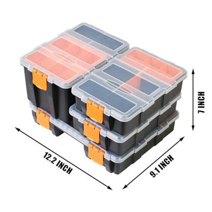 Torin AG421B Hardware & Parts Organizers: 4 Piece Versatile And Durable Storage Toolbox for Bolts, Screws, Nails, Nuts and Small Hardware, Black/Orange - style: 4 Piece Plastic Storage toolbox