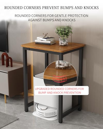 Robot Vacuum Stand Cabinet,Storage Cabinet for Robot,Fish tank stand base,Single/double layer, non-slip foot pads,Sofa Sideboard Adaptable for Living Room, Entryw Golden Oak (Double Layer) 80x40x80cm