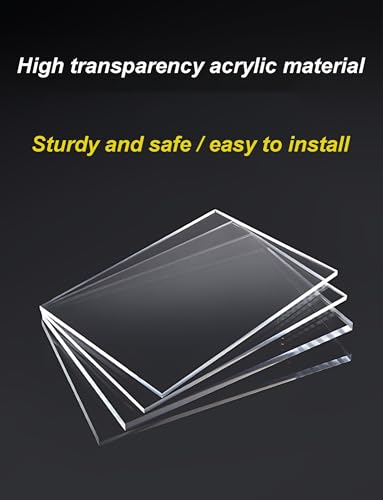 Clear Acrylic Fish Tank Lid with Anti-Escape Net & Feeding Door - Universal Aquarium Cover (30x18cm/11.8x7.1in) - Prevents Fish Jumping & Deters Cats