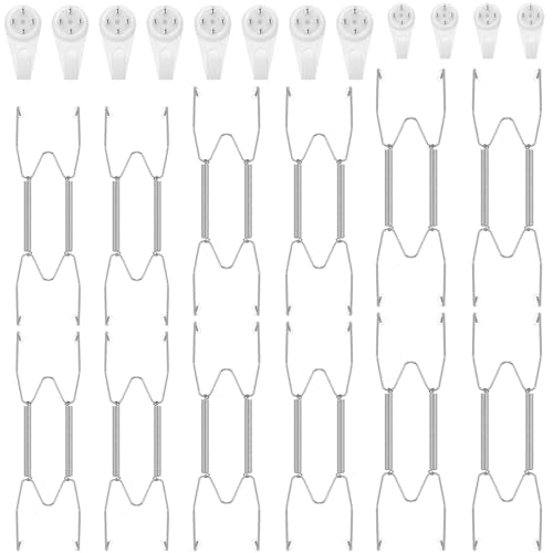 Hotop 12 Pcs Wall Plate Hangers Wire Invisible,8/10/12 Inch,Silver - color: Silver, size: 8/10/12 Inch
