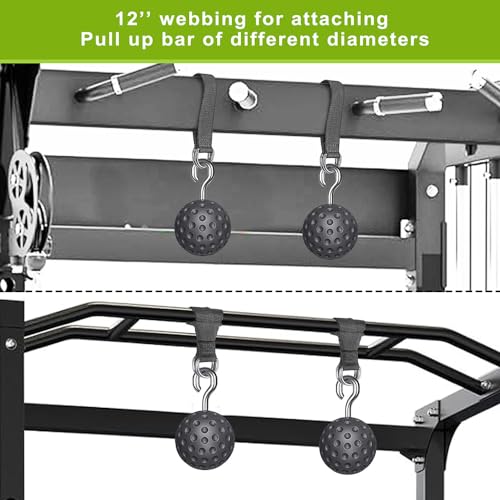 SELEWARE Pull Up Ball, Climbing Grip Attachment for Strength Training | Non-Slip Design Improves Grip Strength, Targets Forearms and Hands, Fits Chin Ups, Kettlebells and Resistance Workouts - color: Open Black Ball