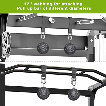 SELEWARE Pull Up Ball, Climbing Grip Attachment for Strength Training | Non-Slip Design Improves Grip Strength, Targets Forearms and Hands, Fits Chin Ups, Kettlebells and Resistance Workouts - color: Open Black Ball