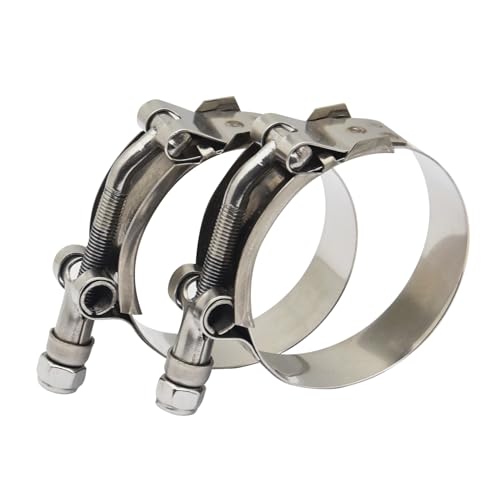 3.25" T Bolt Hose Clamp Stainless Steel - Working Range 89mm - 97mm for 3.25" I.D. Hose with 3mm - 6mm Wall Thickness, Roadformer T-bolt Clamp Featured to Provide Reliable Sealing Force, 2 Pack - size: 3.25" Hose Clamp 89mm - 97mm (3.50" - 3.82")