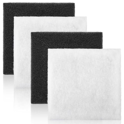 4 Pcs Pond Filter Replacement Pad Bulk 12"x 12" Black White Pond Filter Media Filtration Equipment for Outdoor Fish Aquarium