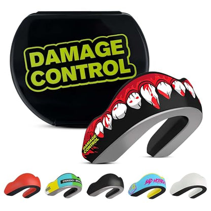 DAMAGE CONTROL Extreme Impact Sports Mouth Guard w/Case – Bleeding Fangs - color: Bleeding Fangs, size: Adult