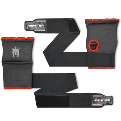 Meister Gel-Padded ProWrap Inner Hand Wrap Gloves (Pair) | Premium hand, knuckle and wrist protection for boxing, MMA and combat sports, easy slip-on design featuring ELITE wraps - size: Small-Medium