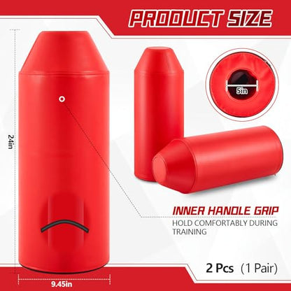 Tellegloww 2 Pack Football Arm Shield Blocking Pad, Bullet Shaped - color: Red