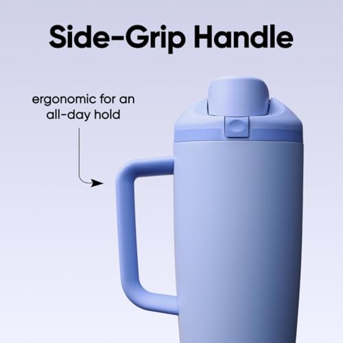 Owala FreeSip Tumbler Stainless Steel Water Bottle 40 oz Out of the Blue | Triple-Layer Insulation | Leak-Proof Lid with Push-Button | Double Threaded Lid for Left and Right-Handed Drinking - color: Out of the Blue, size: 40 Ounces