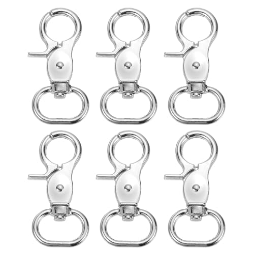 uxcell Swivel Snap Hook, Trigger Snap Heavy Duty Metal Lobster Claw Clasp Lanyard Clips for Straps Bags Belting Leathercraft - color: Silver White, size: 32mm