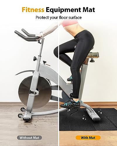 Foldable Rubber Treadmill Mat - Exercise Bike Mat with Waterproof | Non-Slip, Shock Absorption, Exercise Equipment Mat, Protect Floor, for Home Gym Workout, for Bike/Elliptical, Mat for Carpet - size: 68"L x 24"W x 0.2"Th