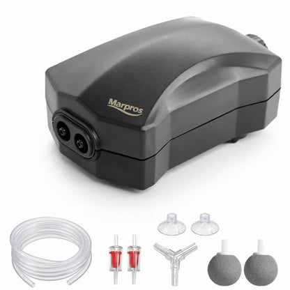 Aquarium Air Pump Single Outlet/Dual Outlet Adjustable Aerator with Accessories for 10-100 Gallon Fish Tank