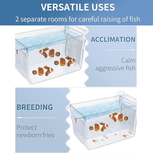 Generic Acrylic Fish Breeding Box | Aquarium Breeder Box Fish Tank Divider | Safe Nursery for Injured Hatchery Incubator Breeder