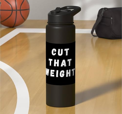 Cut That Weight Combat Sports Tournament Motivation Stainless Steel Insulated Water Bottle - color: Black