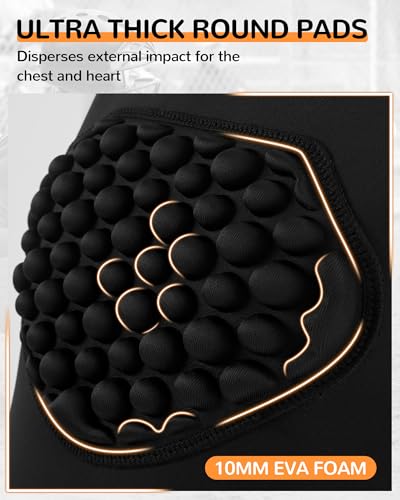 Youth Baseball Chest Protector Softball Lacrosse Football Padded Compression Shirt Heart Guard Sternum Protection - color: Black, size: Small