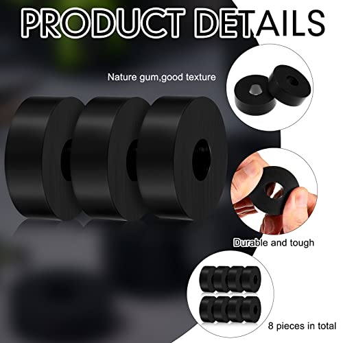 Vibration Isolation Washer Rubber Isolation Pads 1.5 Od 0.5 ID 0.5 in Rubber Washers Thick Anti Vibration Pads Bushings Mechanical Damping Solid(8 Pcs)