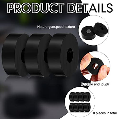 Vibration Isolation Washer Rubber Isolation Pads 1.5 Od 0.5 ID 0.5 in Rubber Washers Thick Anti Vibration Pads Bushings Mechanical Damping Solid(8 Pcs)
