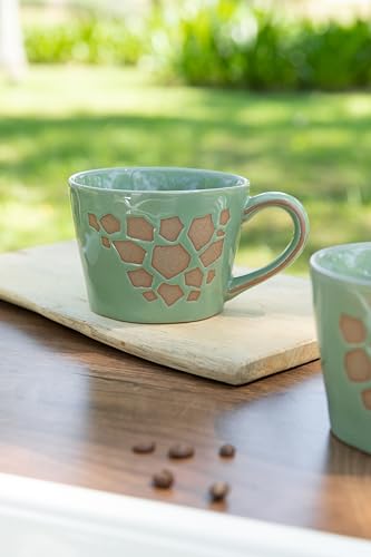 DIHOclub Giraffe Coffee Cup Ceramic 3D Wild Animal Inside Mug,Cute Cartoon Handmade Figurine Mugs,Holiday and Birthday Gift for Coffee Milk Tea Lovers,12 OZ(Green Giraffe) - color: Green Giraffe