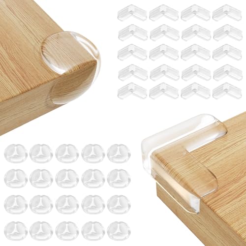40 Pack Corner Protector Baby, 2 Shapes Baby Proof Corners and Edges, Clear Table Corner Covers Baby, Baby Corner Protector Guards, Corner Guards for Table Edges & Sharp Corners - color: Clear