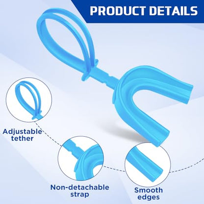 Dunzy 20 Pcs Football Mouth Guards with Strap Bulk - color: Blue, size: Adult