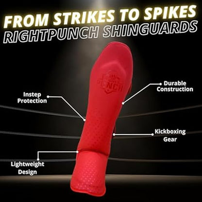 Martial Arts Shin Guards, Leg Protection for MMA, Kickboxing Training Instep Protection, Muay Thai Martial Arts Sparring Training Gear - color: RED, size: Medium