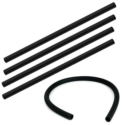 Universal Toilet Refill Tube Hose Pipe Replacement, 11.6 Inch Rubber Water Line with Clip Clamp Connector, 3 Pack (Black1) - color: Black1