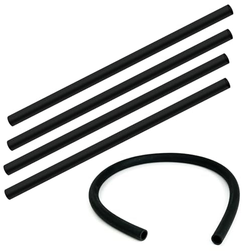 Universal Toilet Refill Tube Hose Pipe Replacement, 11.6 Inch Rubber Water Line with Clip Clamp Connector, 3 Pack (Black1) - color: Black1