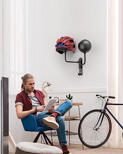 Helmet Hanger Wall Mount 180° Swivel Helmet Holder for Motorcycle Bike Racing Outerwear Sports Gear - color: 2in1