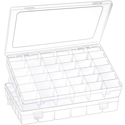 1 Pack 36 Grids Clear Plastic Organizer Box with Adjustable Dividers, Small Craft Organizers and Storage, Compartment Container for Bead, Nail, Jewelry, Art, DIY Crafts, Fishing Tackle, Small Items