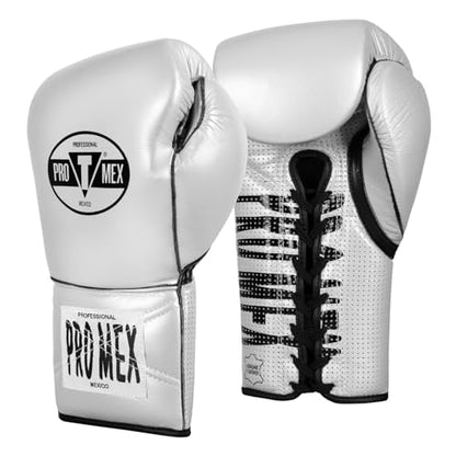 Title Boxing Pro Mex Professional Edge Lace Training/Sparring Boxing Gloves - color: Silver, size: 18 oz
