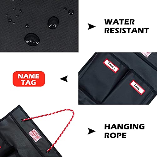Rough Enough Locker Organizer, 4 Pockets Hanging for Gym Work Wall, Black - color: Black