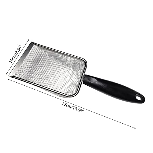 Sand Scoop Litter Scooper Mesh Reptiles Substrate Box Filtering Steel Stainless Bedding Cleaner Cat Sifter Metal Sand Shovels For Beach Metal Detecting
