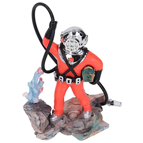 Zerodis Diver Aquarium Decoration, Diver Fish Ornament Aquarium Decorations Kit Floating Device Aquarium Accessories Ornament Play Toy for Fish (Red) - color: Red