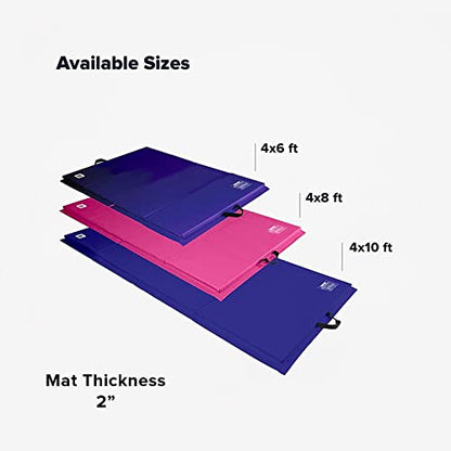 We Sell Mats Folding Exercise Mat - 2" Thick X-Large 4x8' - color: Purple / Pink