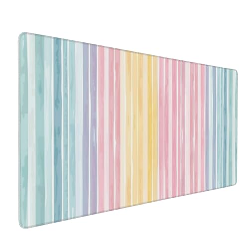 35.4 x 15.7 in, XXL Large Mouse Pad for Desk, Extended Keyboard Mouse Mat for Computer Office, Big Laptop Mouse pad, Gaming pc-Colorful Striped Rainbow - color: Colorful Striped Rainbow