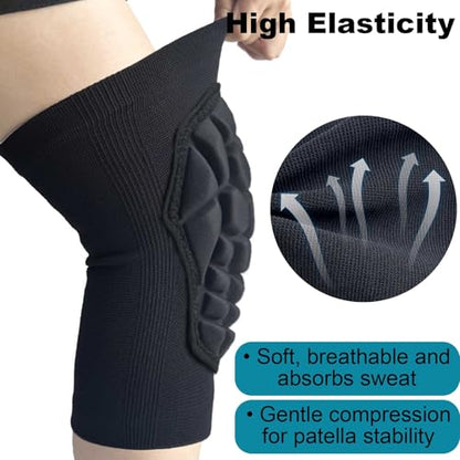 Wrestling Knee Pads for Men Women, Flexible Lightweight Foam Pad, Black M | Padded Kneepads for Volleyball, Soccer, Dance, Yoga, Mountain Bike, Workout, Gardening, For Sports & Work, Soft & Low Profile - size: Medium
