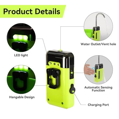 Aquarium Air Pump, Adjustable 3 Modes Fishing Oxygen Pump Quiet Bubbler Fish Tank Aerator with LED Light, USB Charging Portable Electric Air Pumps with Accessories