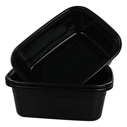 3-pack Black 16 Quart Wash Tub, Plastic Rectangular Dish Pan