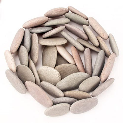 [About 97 PCS - 105 PCS](18 Pounds) Painting Rocks,2.33"-3.72" River Rocks,DIY Rocks,Flat Rocks,Craft Rocks,Natural Stones